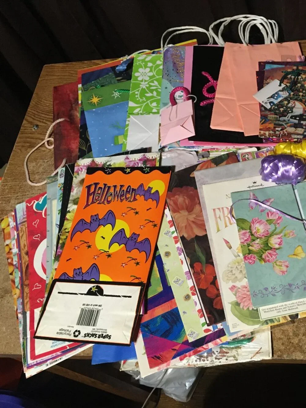 LOT OF CARDS GIFT BAGS WRAPPING PAPER HOLIDAYS HALLOWEEN HAPPY BIRTHDAY ANIMALS